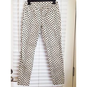 Loft ankle skinny polka dot jeans