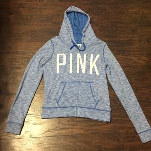 Blue PINK zip up jacket size M