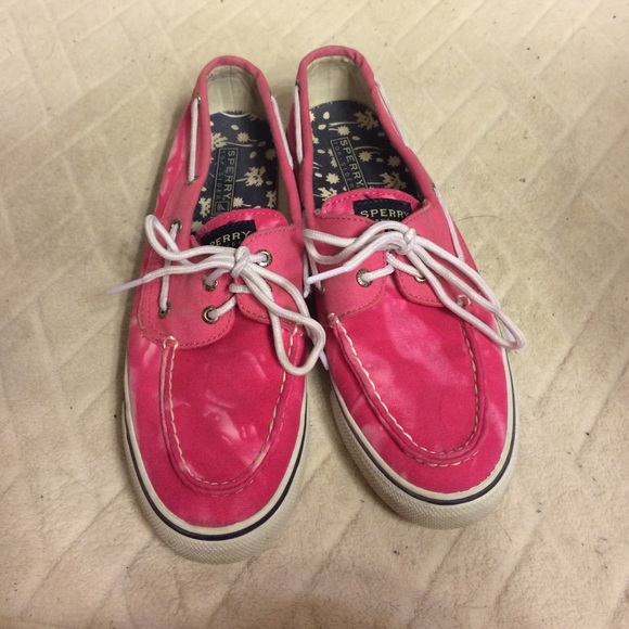 Pink Canvas sperry's