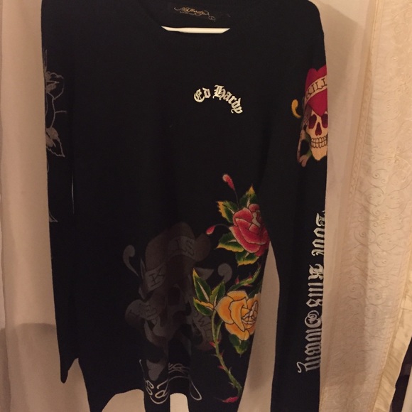 Ed Hardy sweater tunic size large