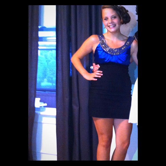 Trixxi Dresses & Skirts - Black and Blue Slim Party Dress
