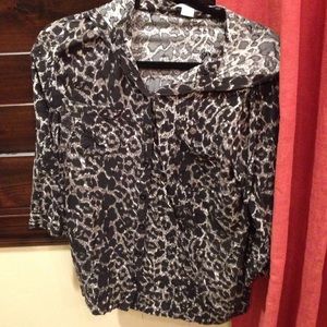 Cotton on leopard shirt with hood