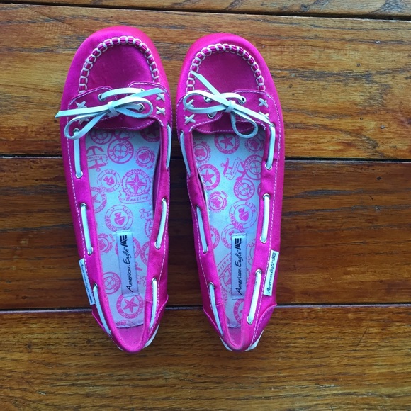 Pink American eagle moccasins/flats
