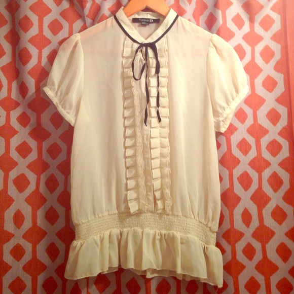 Alexa Chung-esque bow front blouse