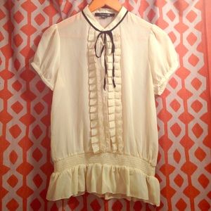 Alexa Chung-esque bow front blouse