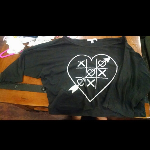 NWOT Forever 21 Dark Brown Half Sleeve Crop Top - Picture 1 of 3