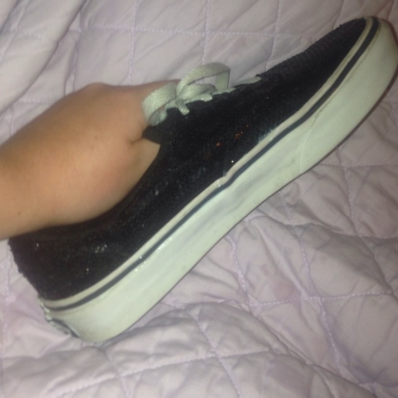 Black sequin vans woman's 7 - Picture 2 of 4