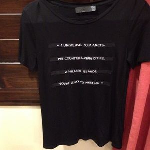 Zara T Shirt " you're lucky to me"