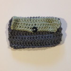 Grey and Green Clutch