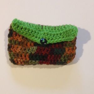 Fall Multi-Coloured and Lime Green Clutch