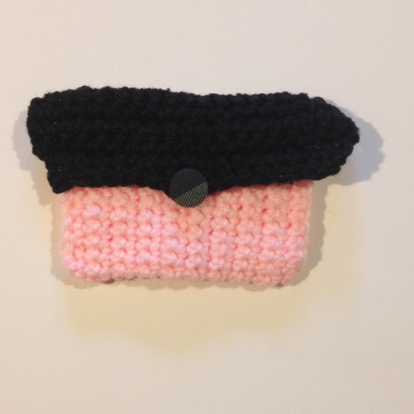 Baby Pink and Black Clutch