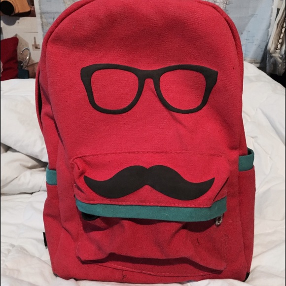 Glasses and mustache backpack
