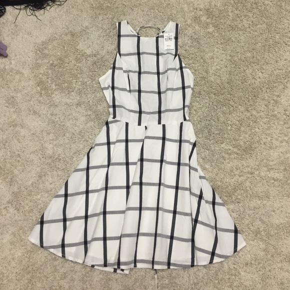 NWT Abercrombie Plaid Laceup Dress