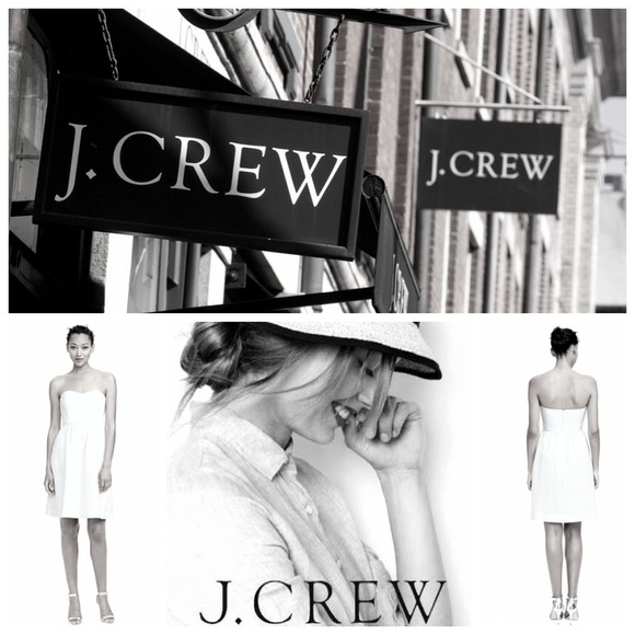 J. Crew Pink Seersucker Strapless Dress