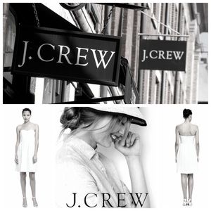 J. Crew Pink Seersucker Strapless Dress