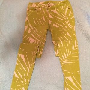 Michael Kors Green Palm Leaves Print Pants
