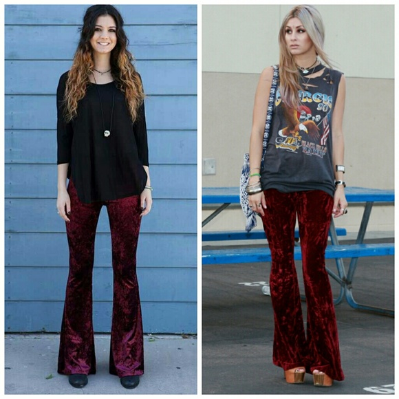red velvet bell bottoms