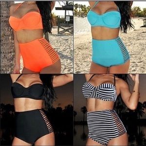 Swim suit high waste