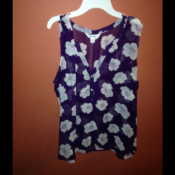 Purple plus sheer flower top
