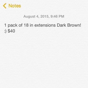 1 pack of 18 in extensions Dark Brown! :) $40