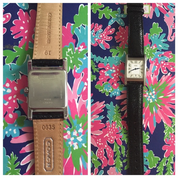 ♦️SOLD♦️Coach watch black leather silver - Picture 2 of 4