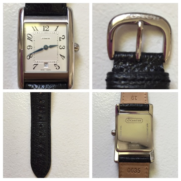 ♦️SOLD♦️Coach watch black leather silver - Picture 3 of 4