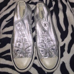 Silver metallic converse