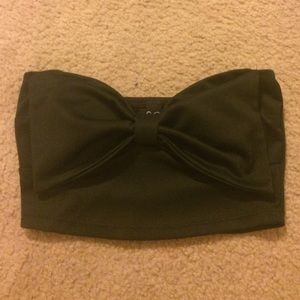 Black bow crop top