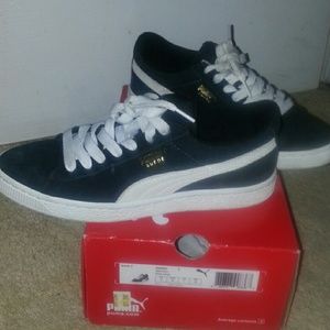 PUMA Black and White Suede