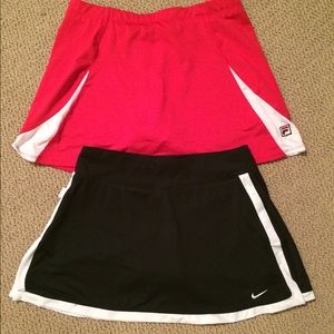 Cute black and pink tennis skirts :)