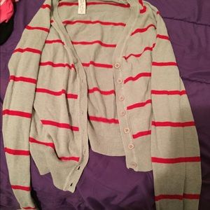 Little sweater, grey and red stripped