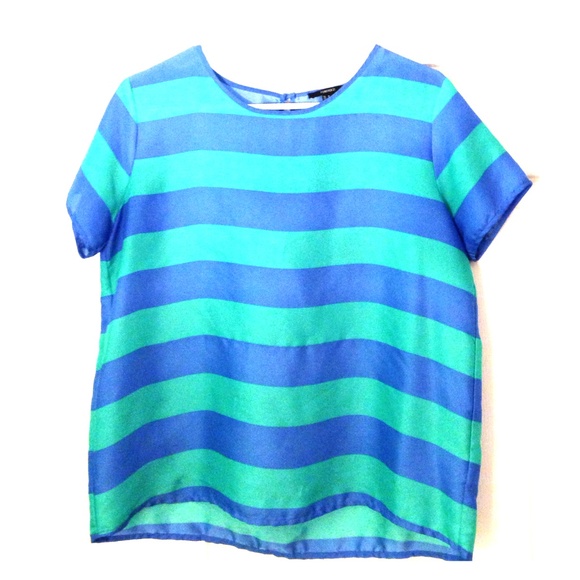 Blue and green blouse