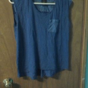 Blue Top with Lace Details