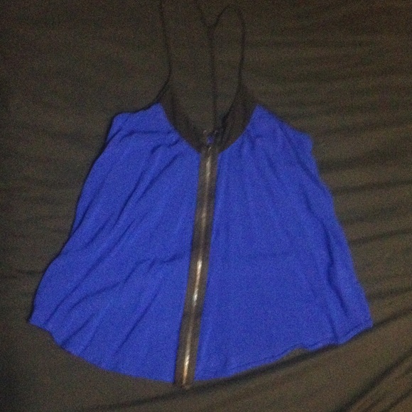Royal blue zippered tank