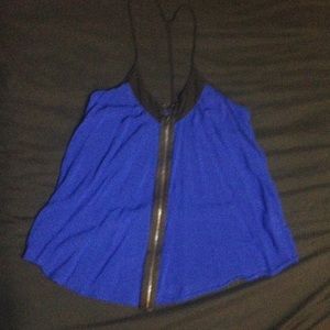 Royal blue zippered tank