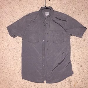 Mens grey button-up