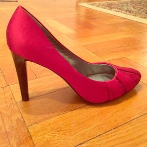 Red Satin Heels (never worn)
