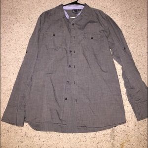 Mens grey long sleeve button-up