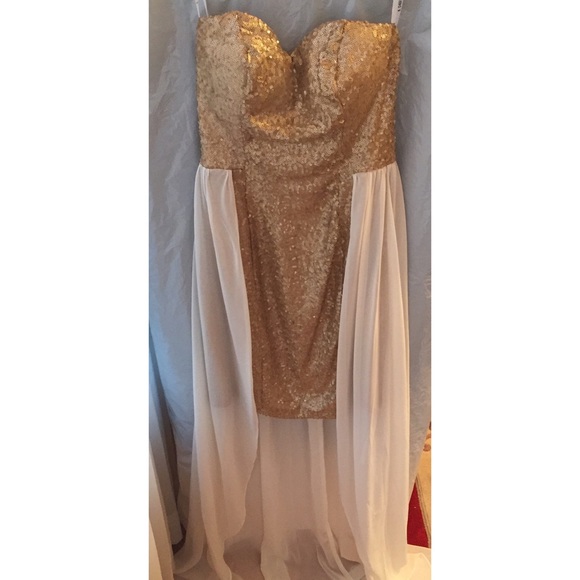 Gold matte sequin dress