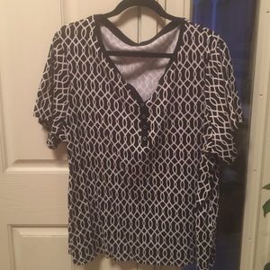 Black and white top.