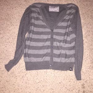 Mens XLgrey stripped cardigan