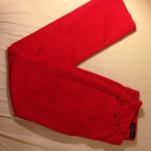 J Crew "Matchstick" Deep Red Skinny Jeans