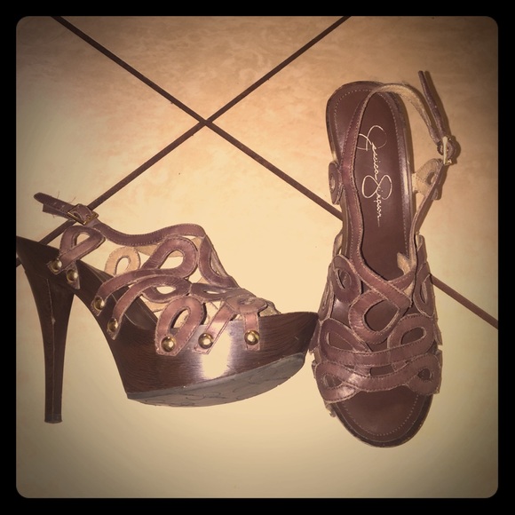 Jessica Simpson Brown sandal heels