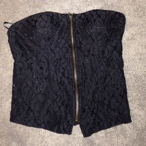 Black strapless top