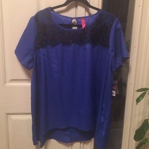 Silky royal blue top.