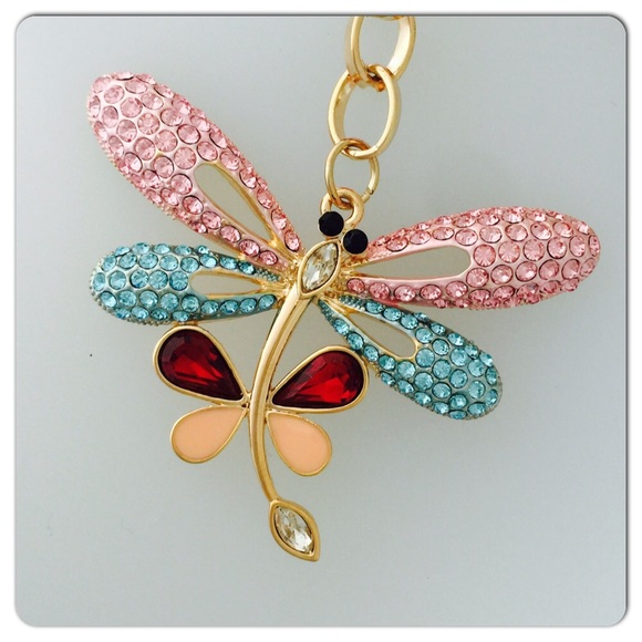 Bedazzled Dragonfly Keychain