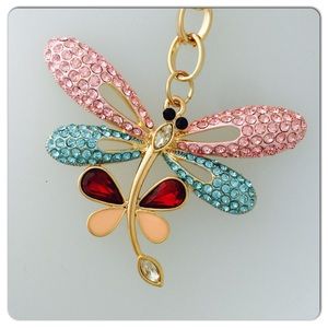 Bedazzled Dragonfly Keychain