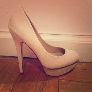 Nude Woven Heels (Never Worn)
