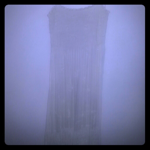 White mini-dress with beaded accents