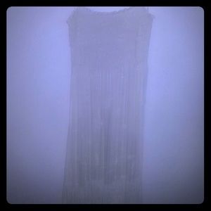 White mini-dress with beaded accents